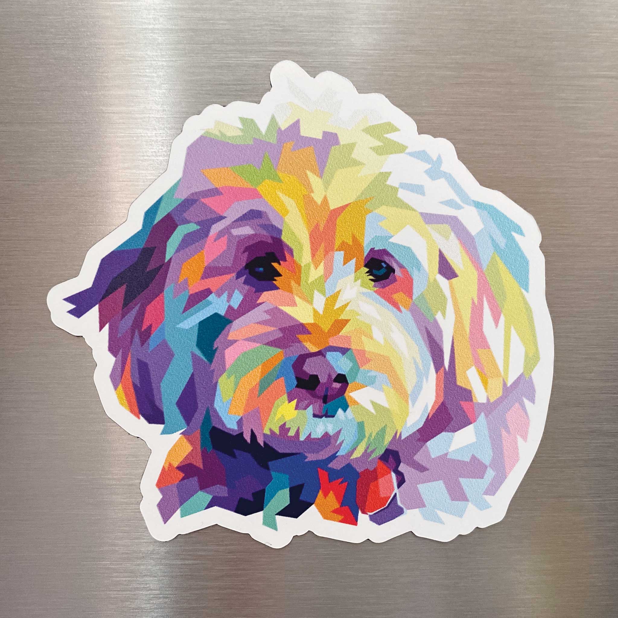 Colorful Doodle Dog Magnet