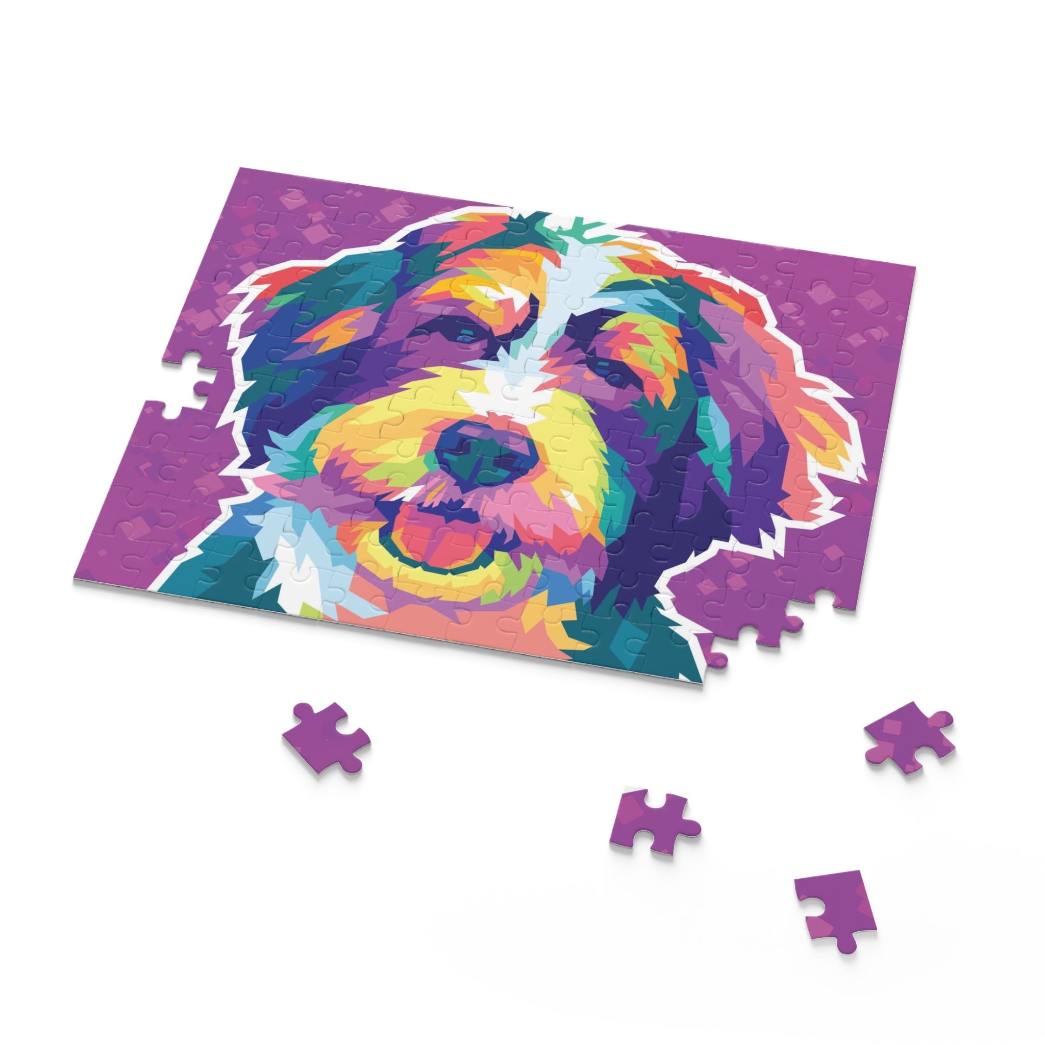 Colorful Bernadoodle Dog Puzzle (120, 252, 500-Piece)