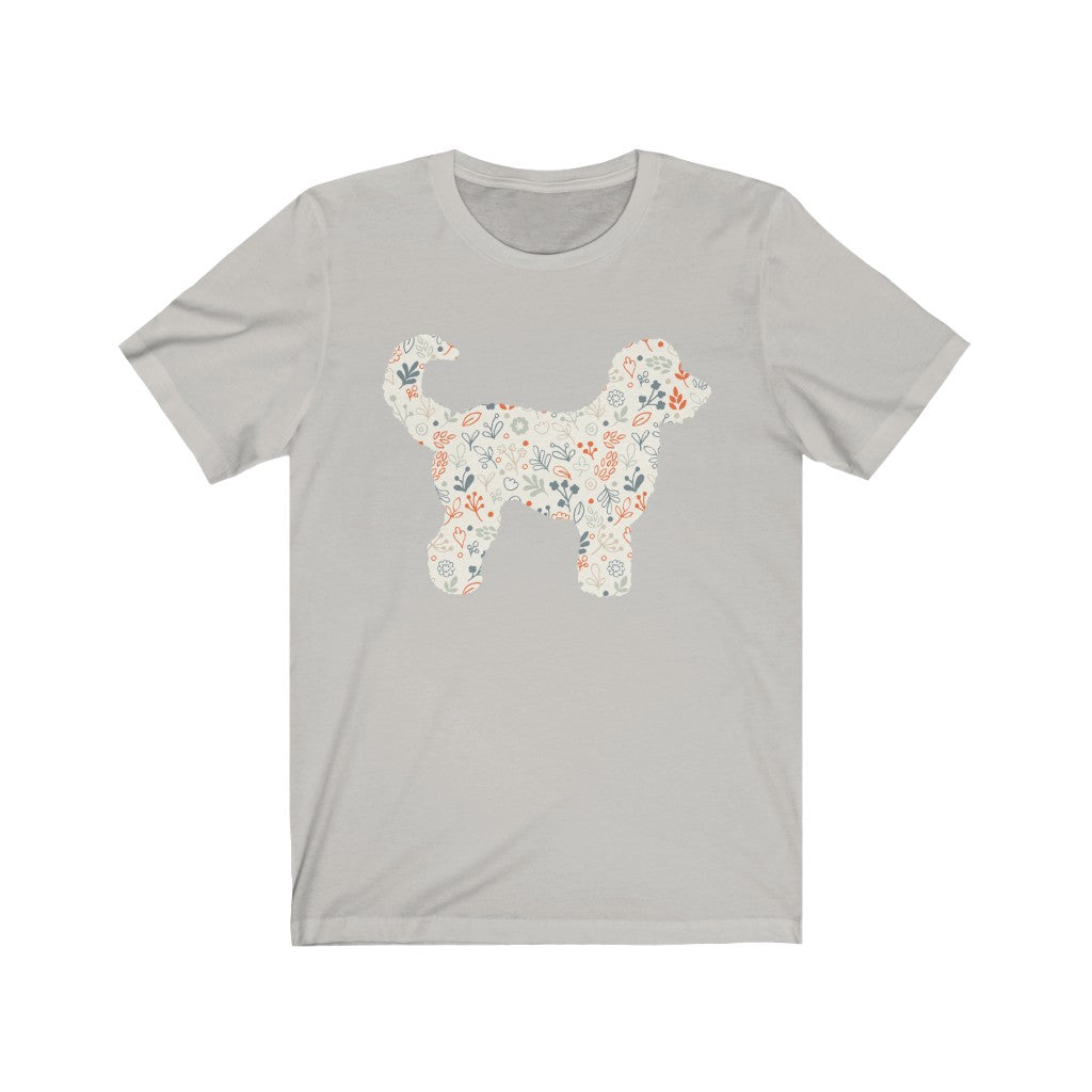 Floral Print Doodle Dog T-Shirt