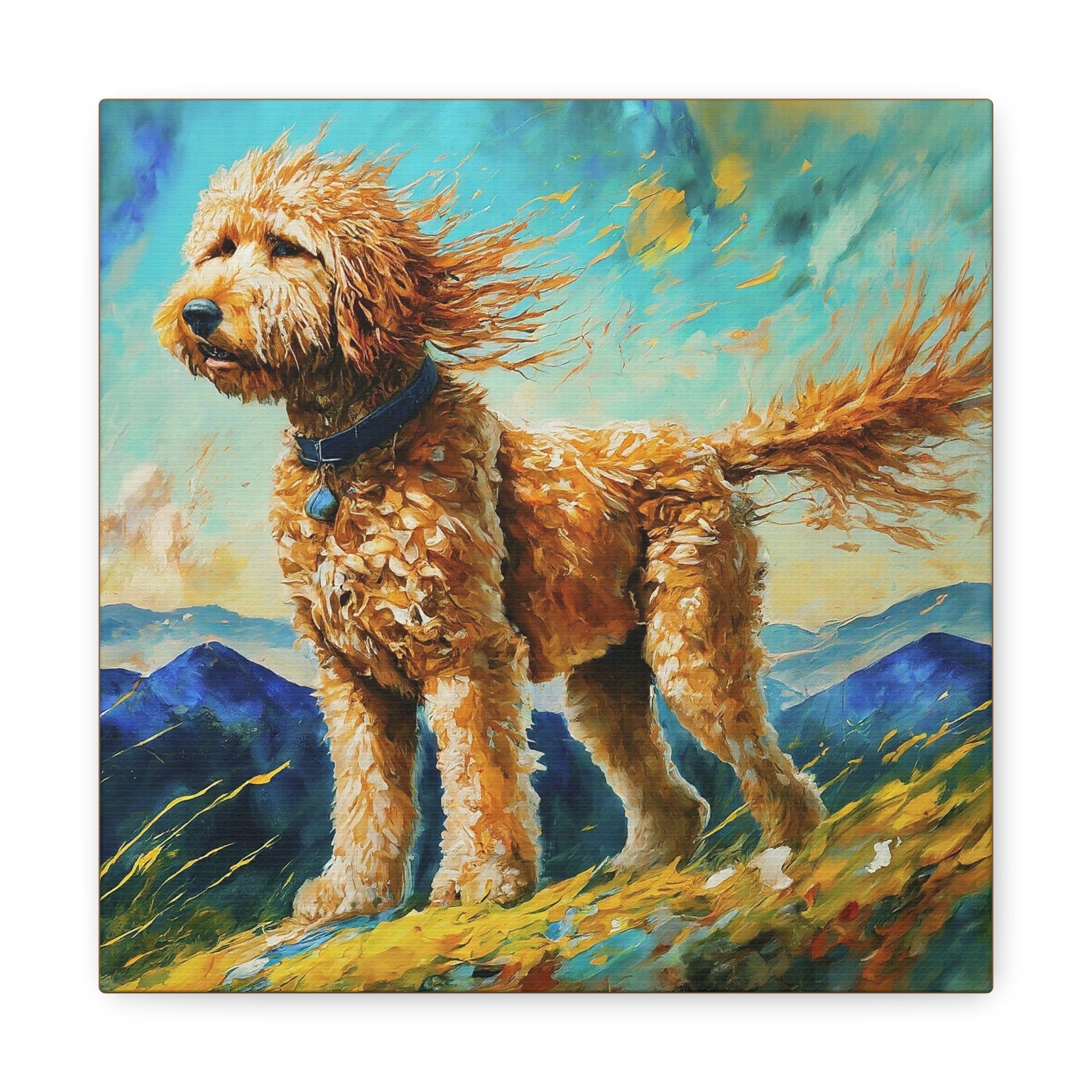 Goldendoodle Watercolor Canvas Wall Art