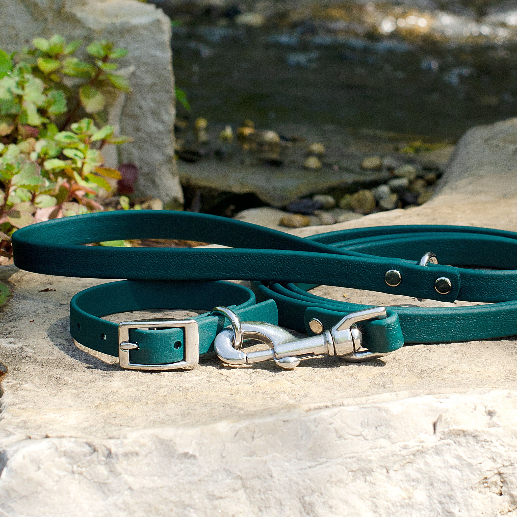Waterproof Biothane® Leash - Emerald (stainless steel)