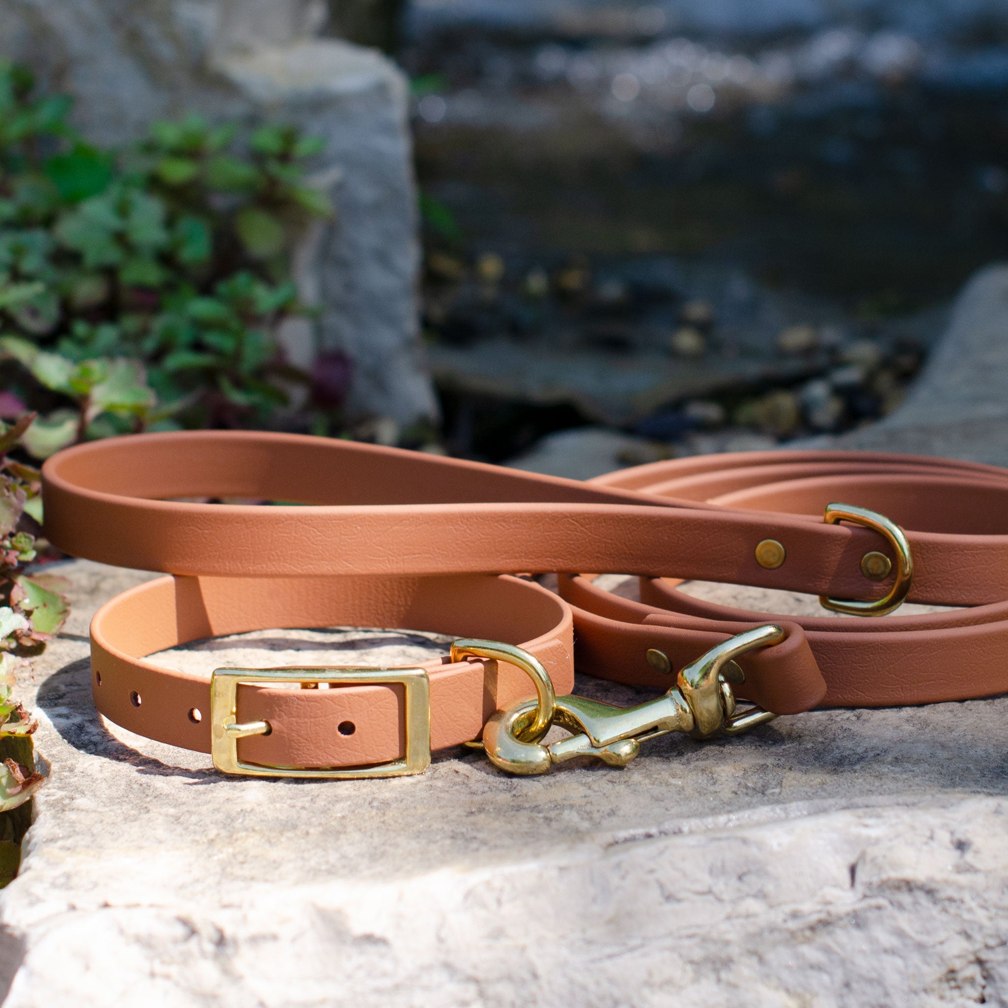 Waterproof Biothane® Leash - Caramel (brass)