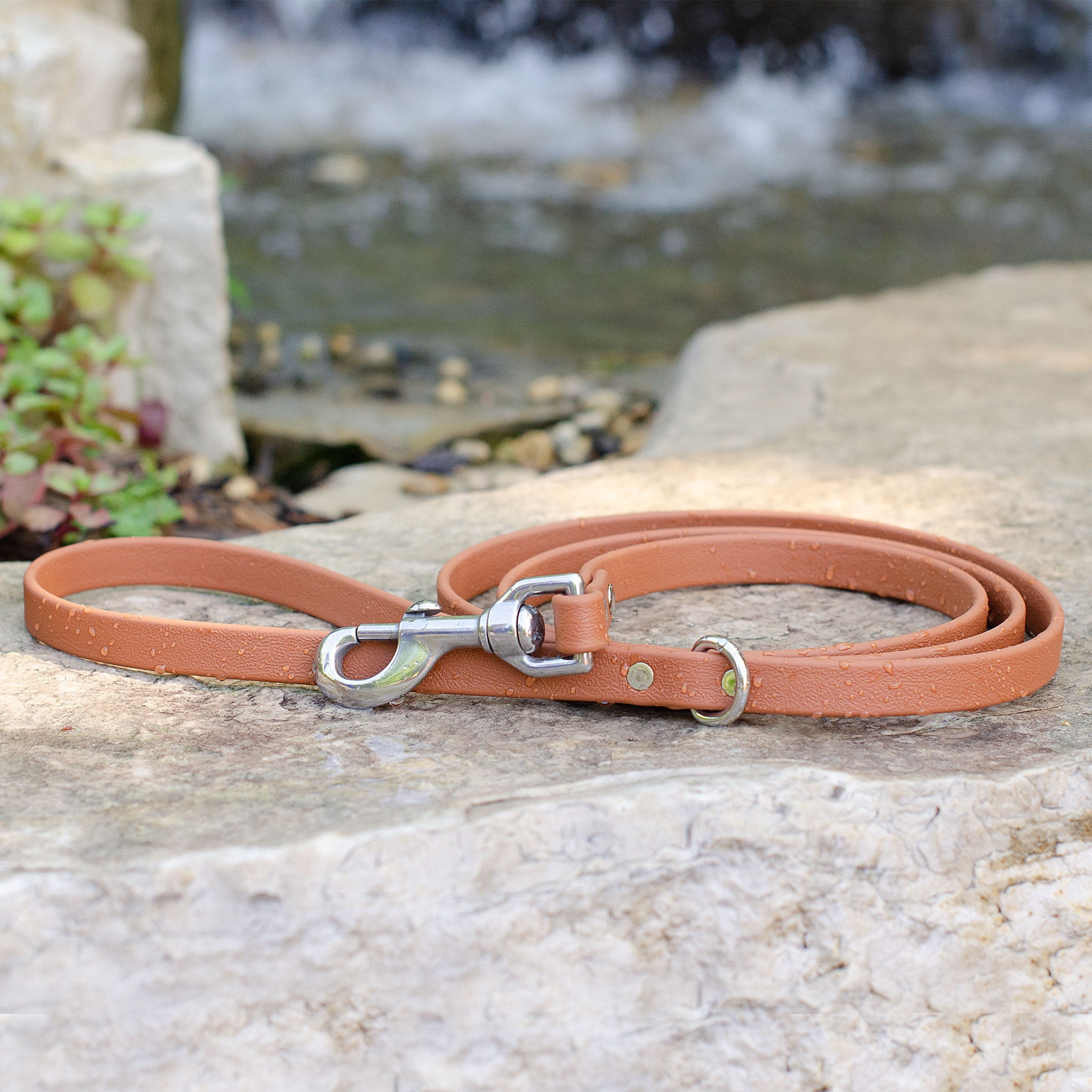 Waterproof Biothane® Leash - Caramel (stainless steel)