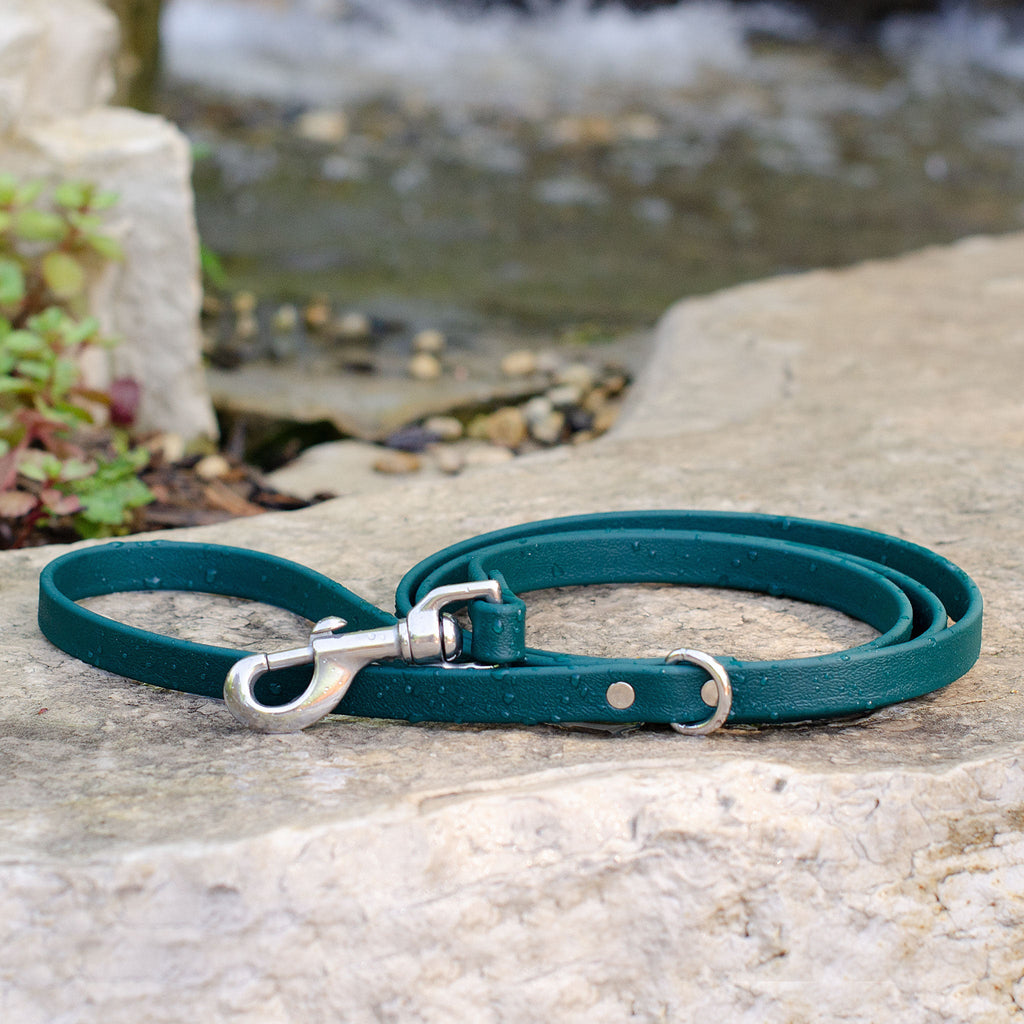 Waterproof Biothane® Leash - Emerald (stainless steel)