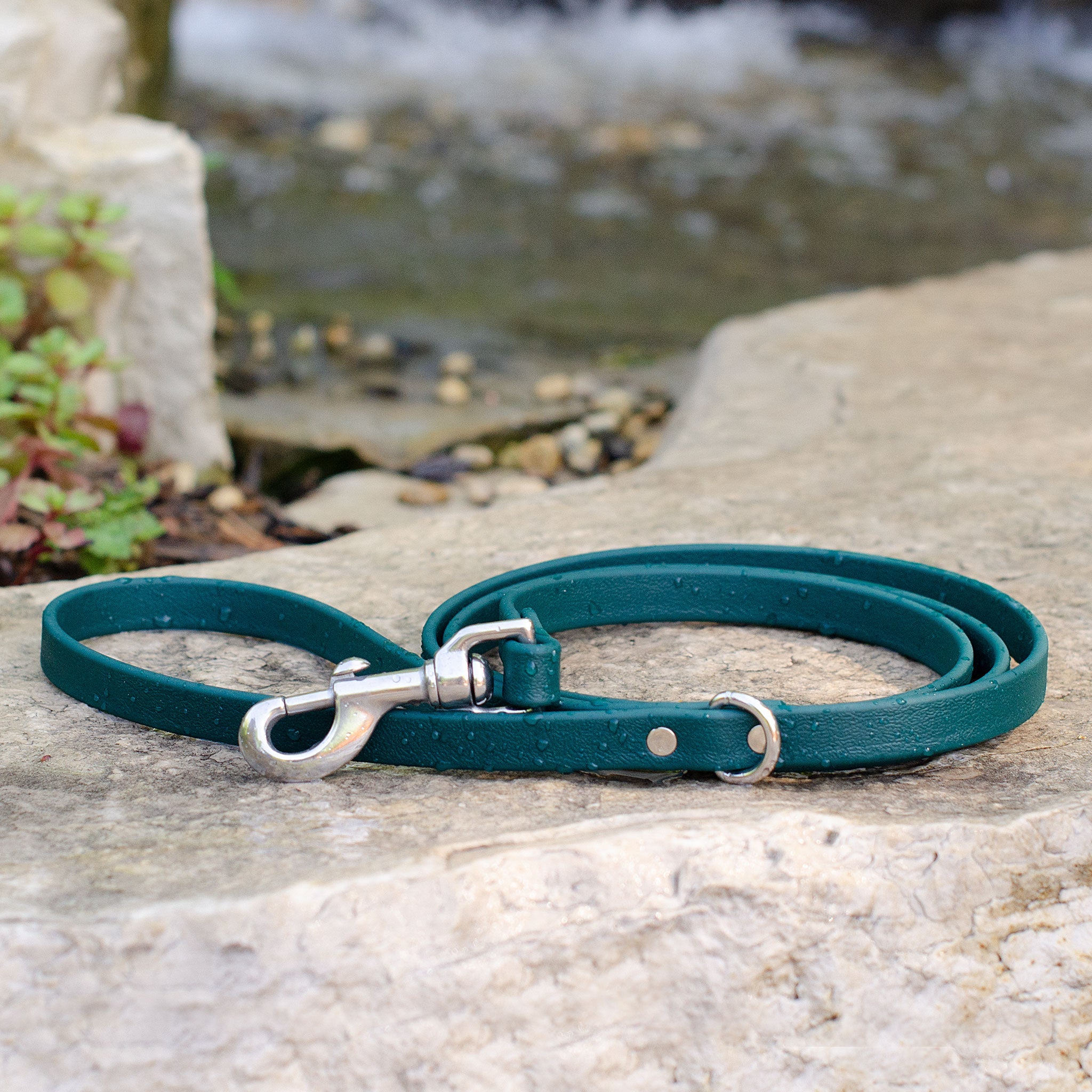Waterproof Biothane® Leash - Emerald (stainless steel)