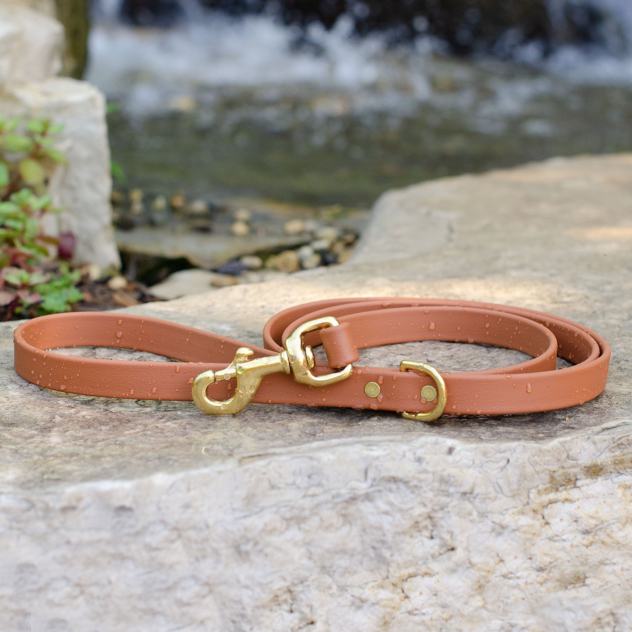 Waterproof Biothane® Leash - Caramel (brass)