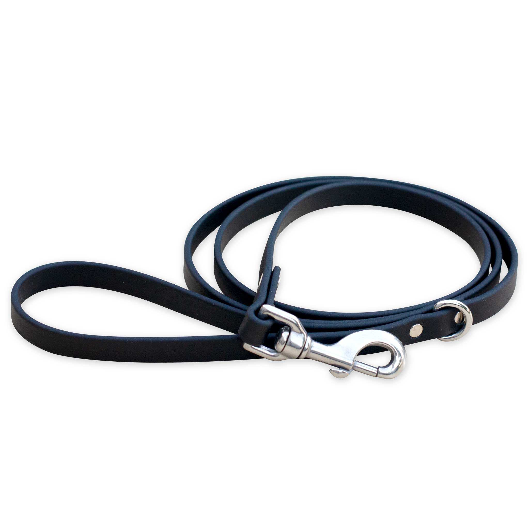 Waterproof Biothane® Leash - Black (stainless steel)