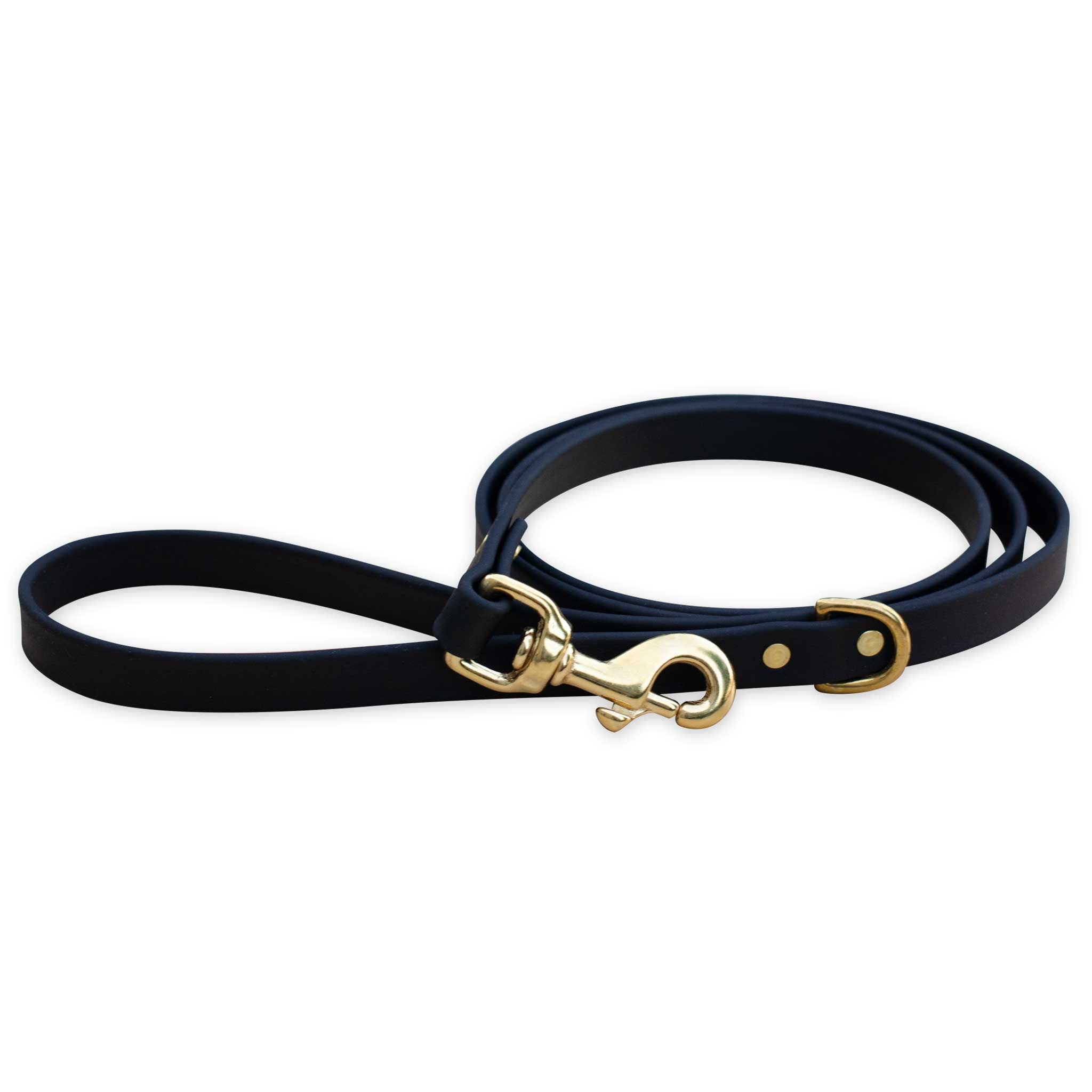Waterproof Biothane® Leash - Black (brass)