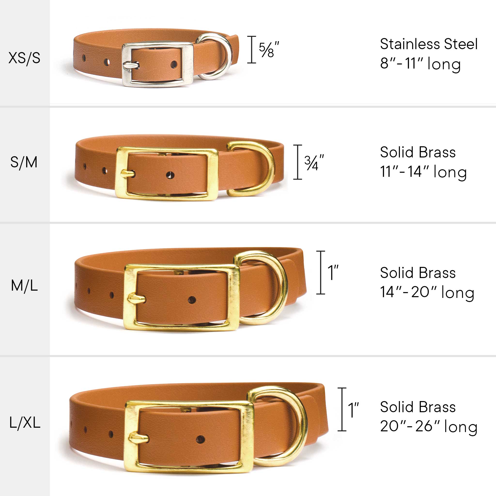 Waterproof Biothane® Collar - Caramel