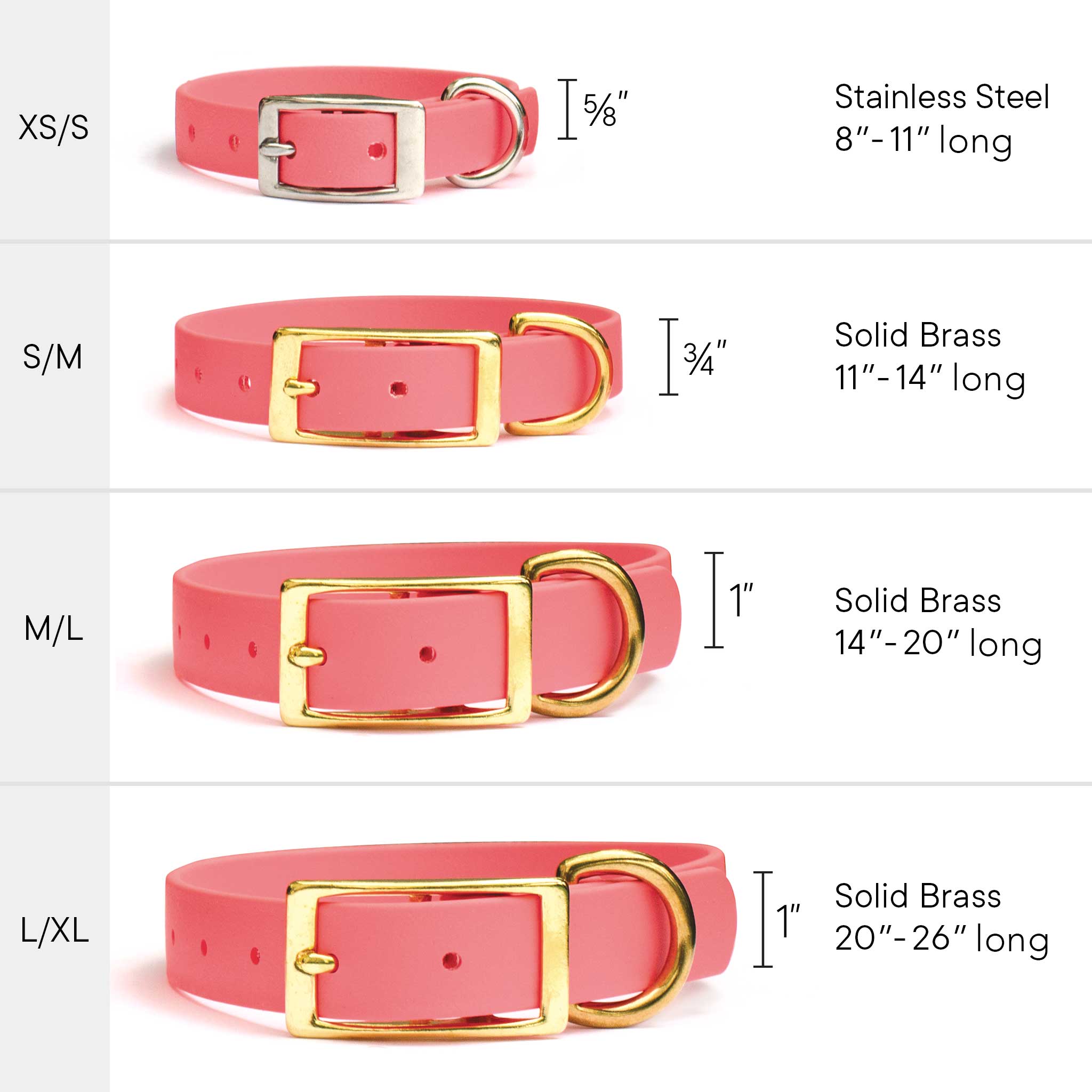 Waterproof Biothane® Collar - Coral