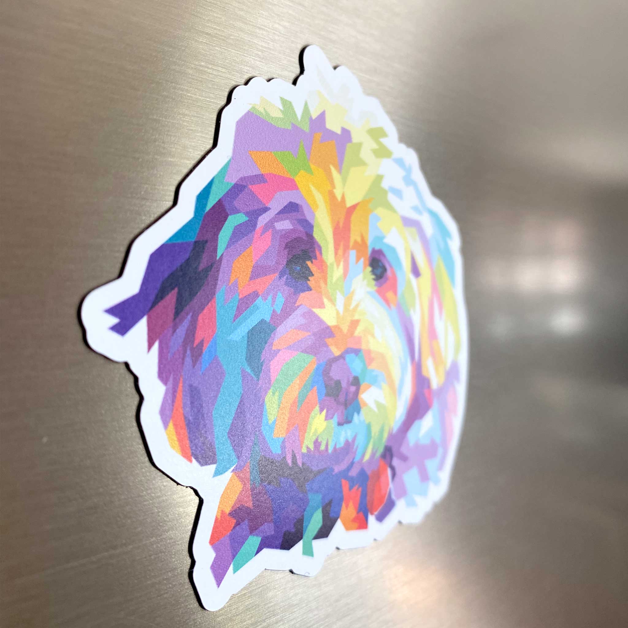 Colorful Doodle Dog Magnet