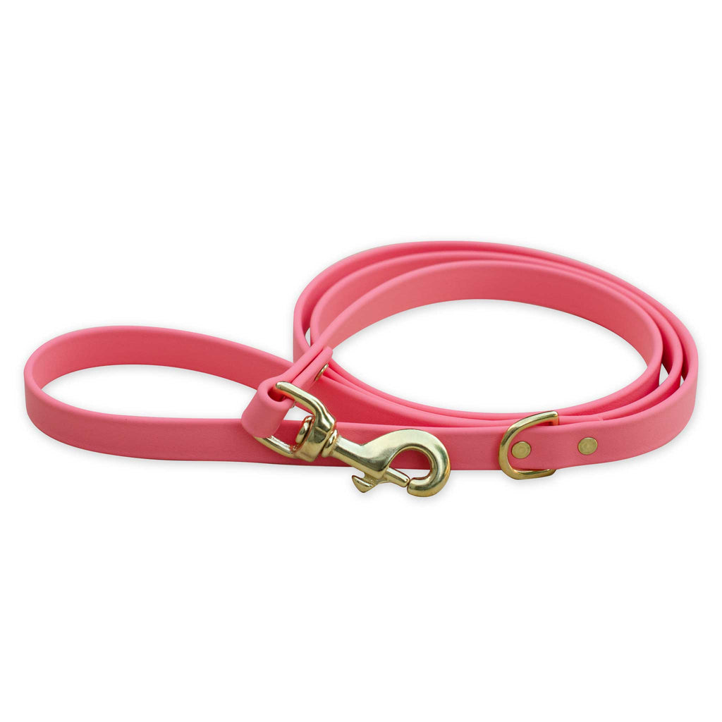 Waterproof Biothane® Leash - Coral (brass)