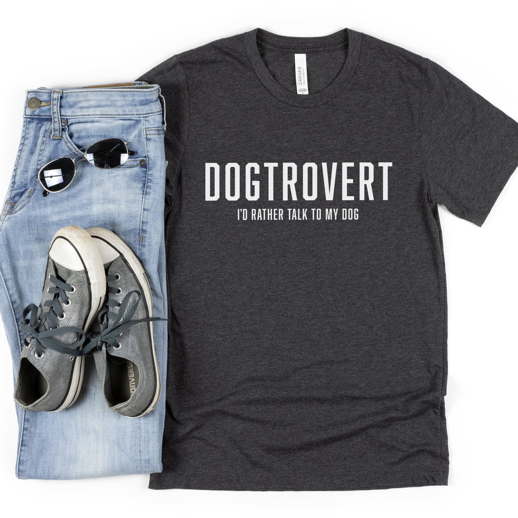 Dogtrovert T-Shirt - White Text