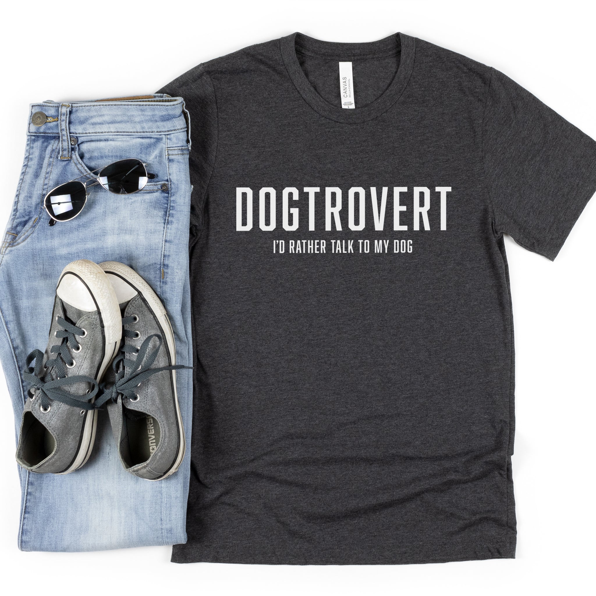 Dogtrovert T-Shirt - White Text