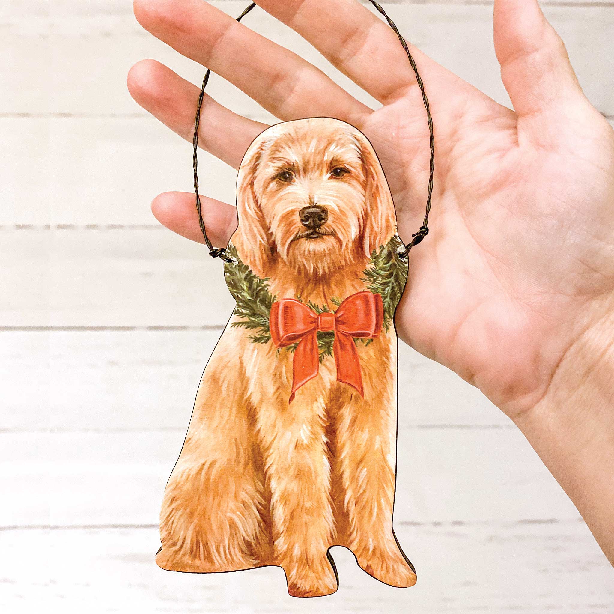 Goldendoodle Dog Wreath Ornament