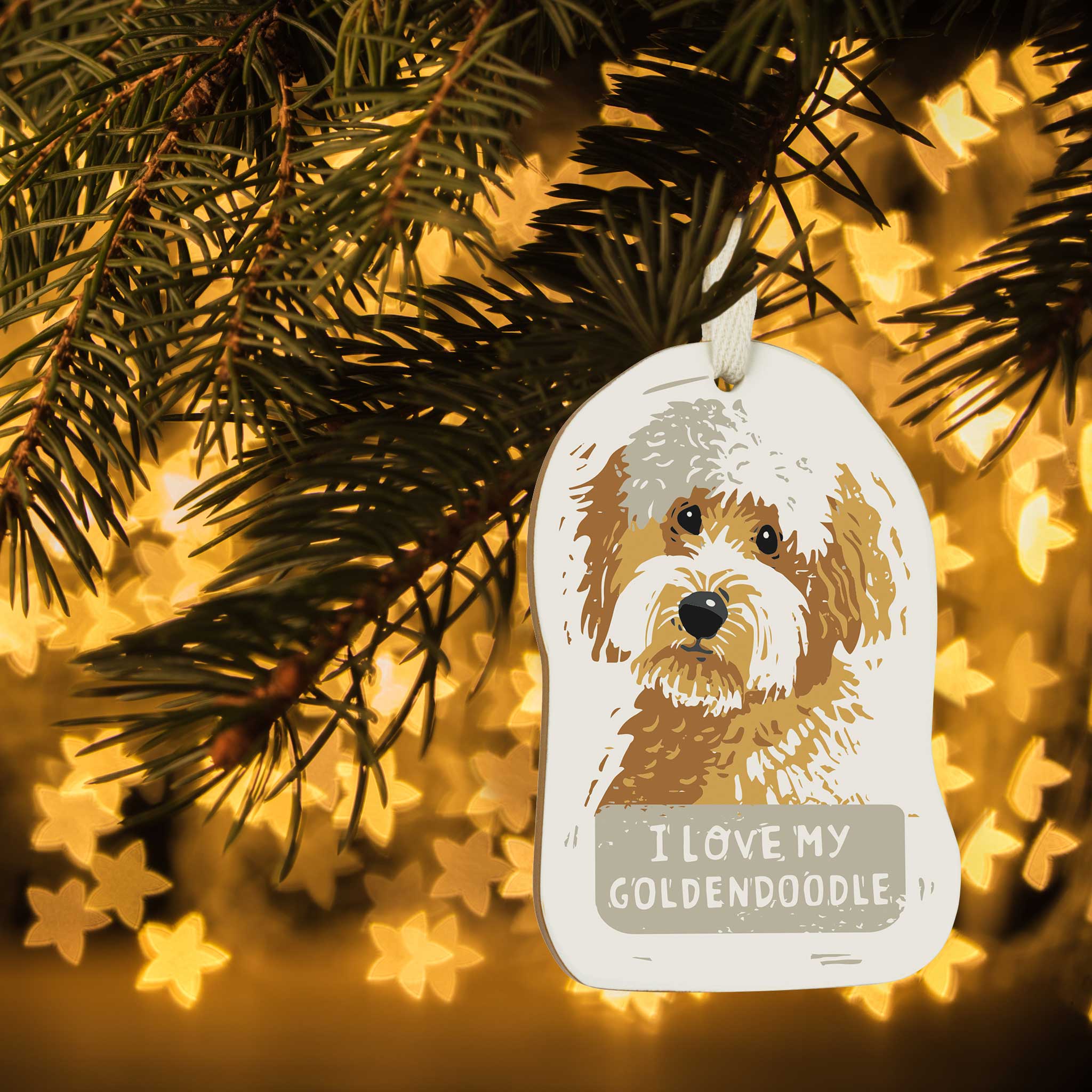 I Love My Goldendoodle Ornament